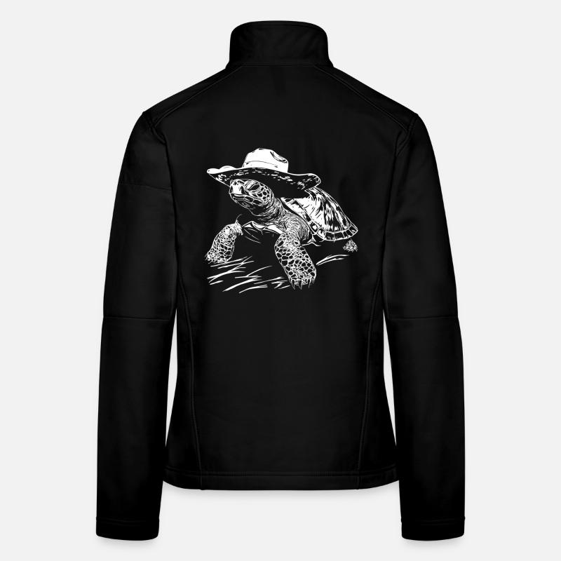 Turtle Cowboy Hat Western Women's Softshell Jacket