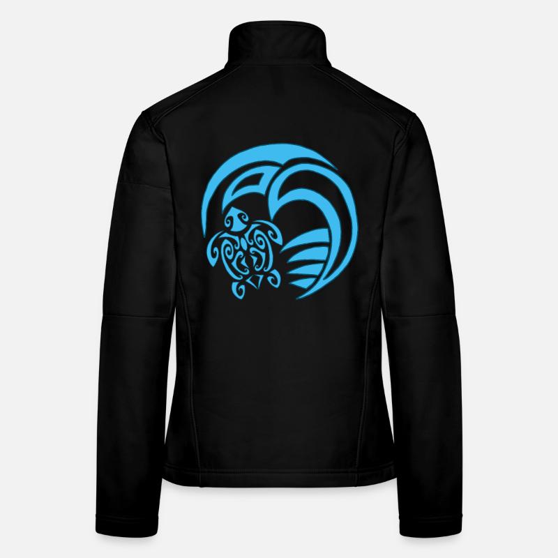 Tortue et océan Veste en tissu softshell Femme