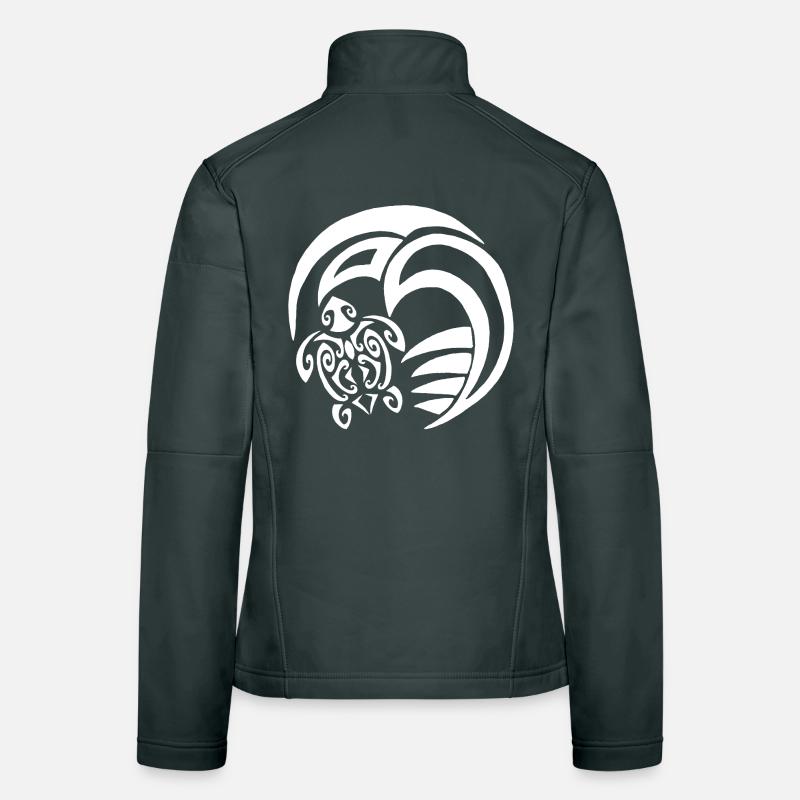 White turtle and ocean Women's Softshell Jacket