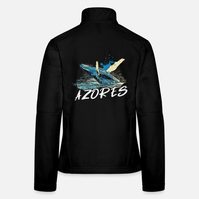 Azoren Buckelwal, Blauer Ozean Kunst Frauen Softshelljacke
