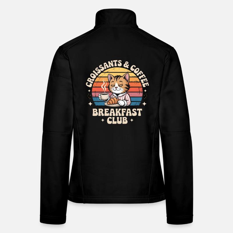 Cat Retro Coffee Breakfast Women's Softshell Jacket