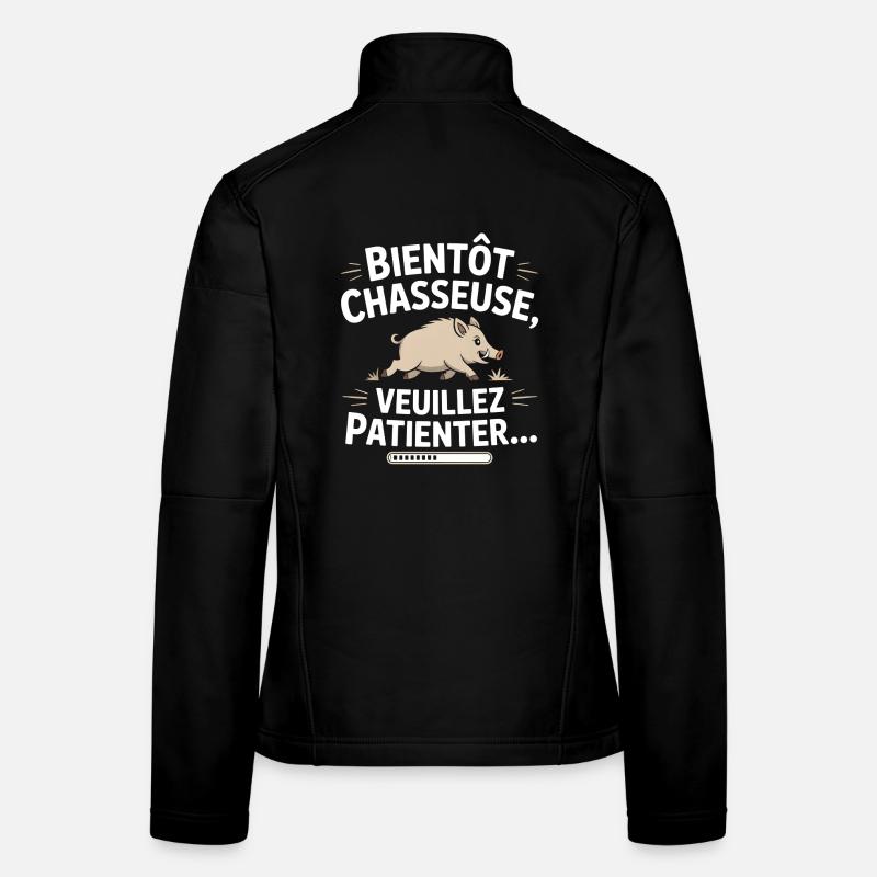 Bientôt chasseuse, veuillez patienter Veste en tissu softshell Femme