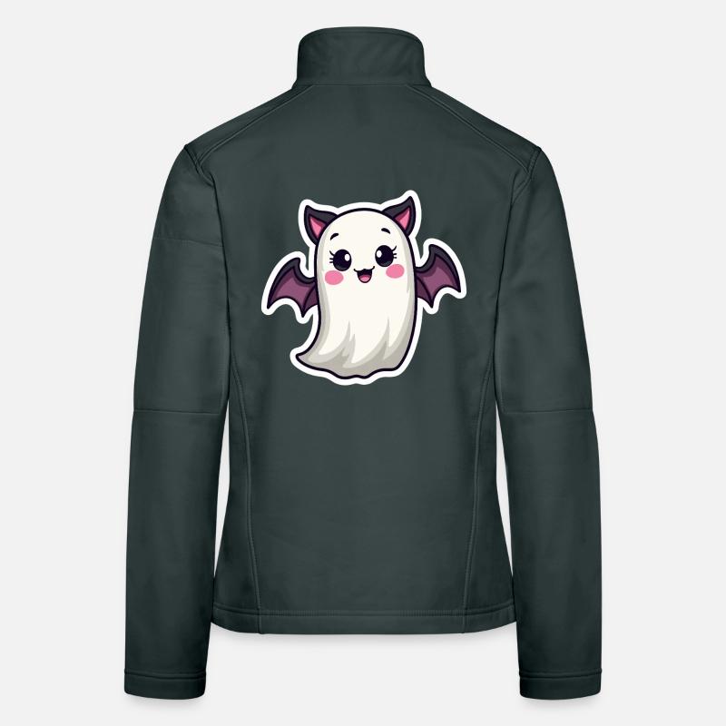 Halloween Bat Ghost Women's Softshell Jacket