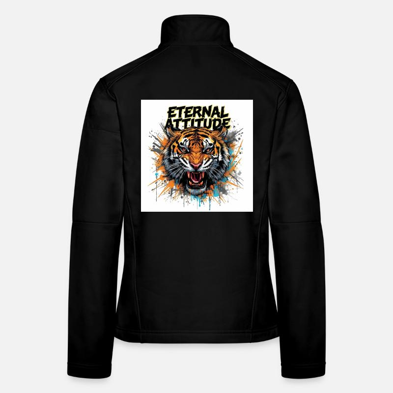 Ewige Tigerpose - Frauen Softshelljacke - Schwarz