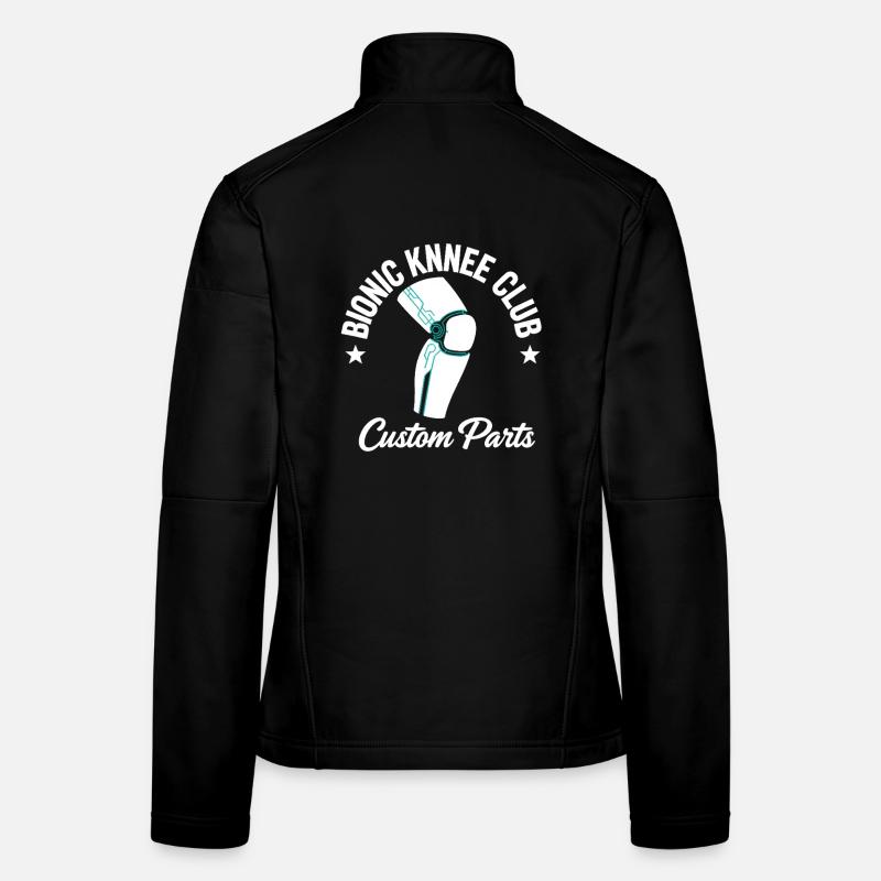 Bionic Knee Club Cadeau de remplacement du genou Bionic - Veste en tissu softshell Femme - noir
