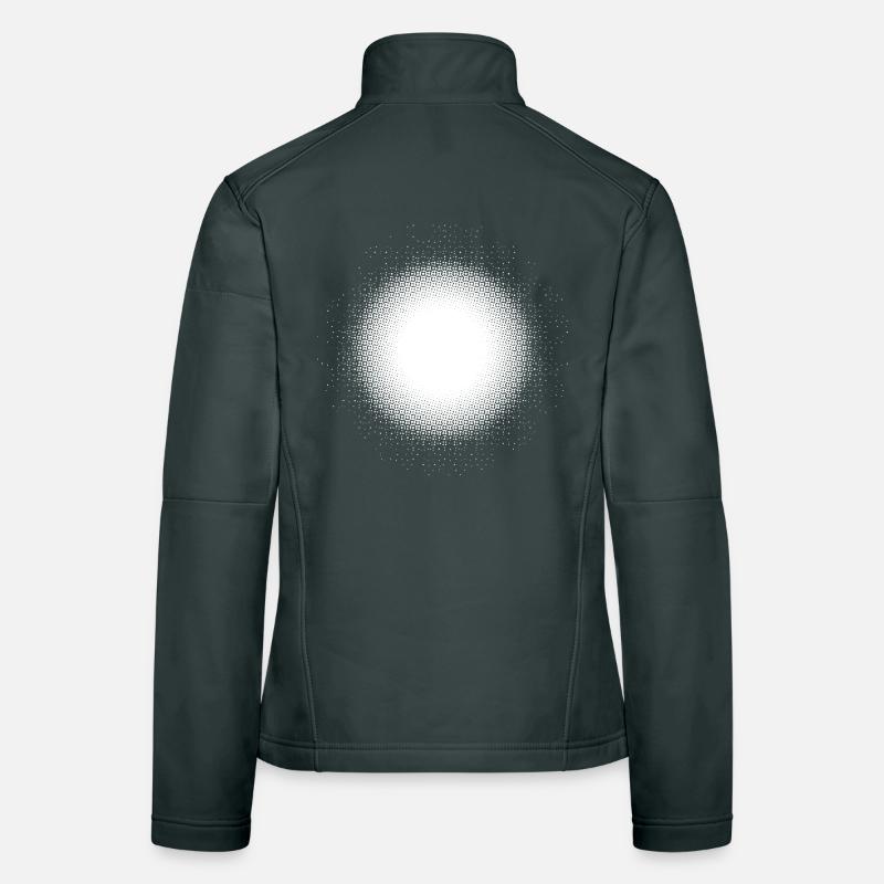 Light Illusion Moon Point Grid Design Circle Round Women's Softshell Jacket