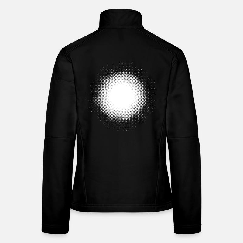 Illusion de lumière point de lune grille de conception cercle rond Veste en tissu softshell Femme