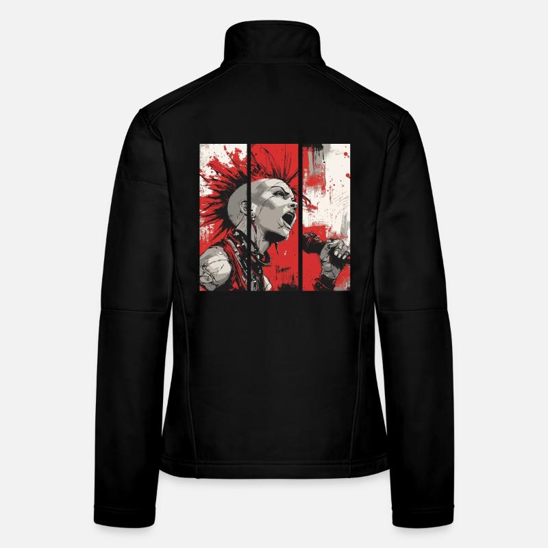 Punk Rebellion – Singer with mohawk Women's Softshell Jacket
