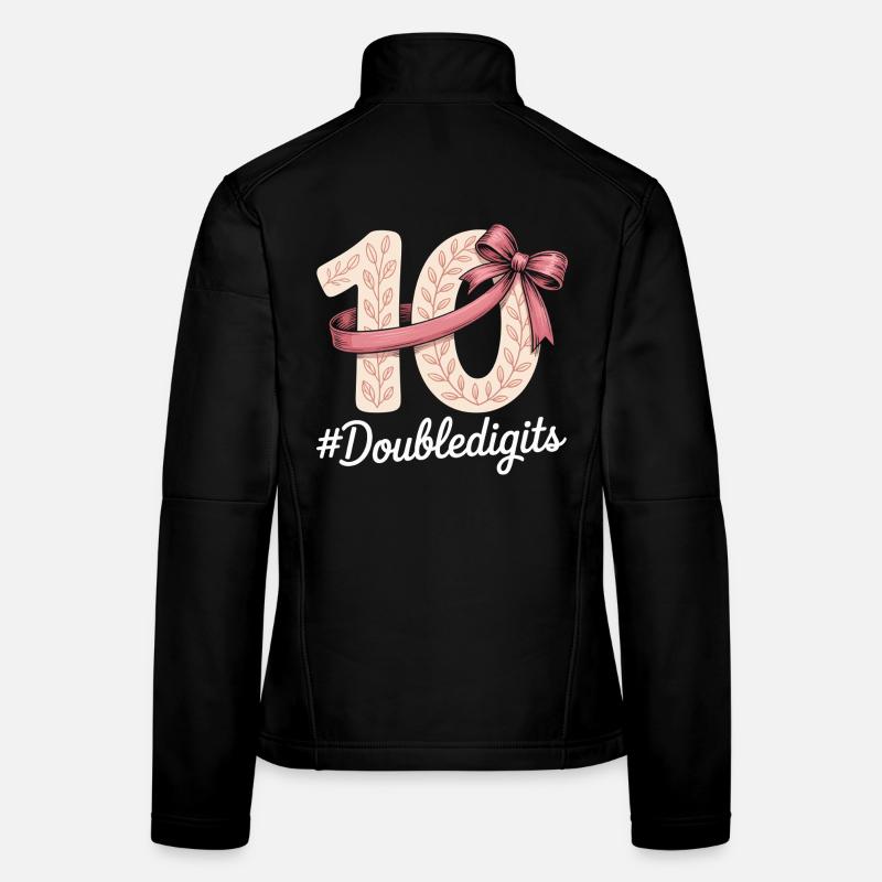 Fille du 10e anniversaire | Plaisir à deux chiffres Veste en tissu softshell Femme