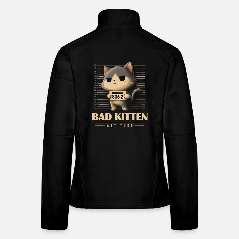 Mauvaise attitude de chaton Veste en tissu softshell Femme