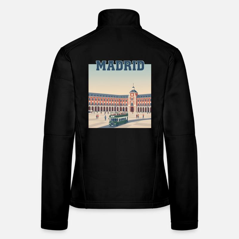 Madrid Plaza Retro-Busszene Frauen Softshelljacke