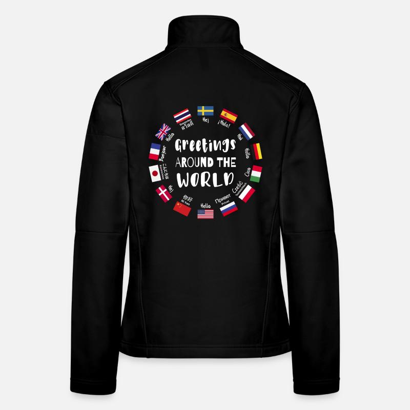 Greetings from all over the world - Hello in all languages Women's Softshell Jacket
