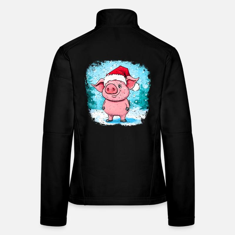 Noël cochon Veste en tissu softshell Femme