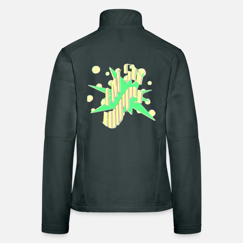 Je suis heureux Pop Art Explosion et tellement heureux Veste en tissu softshell Femme