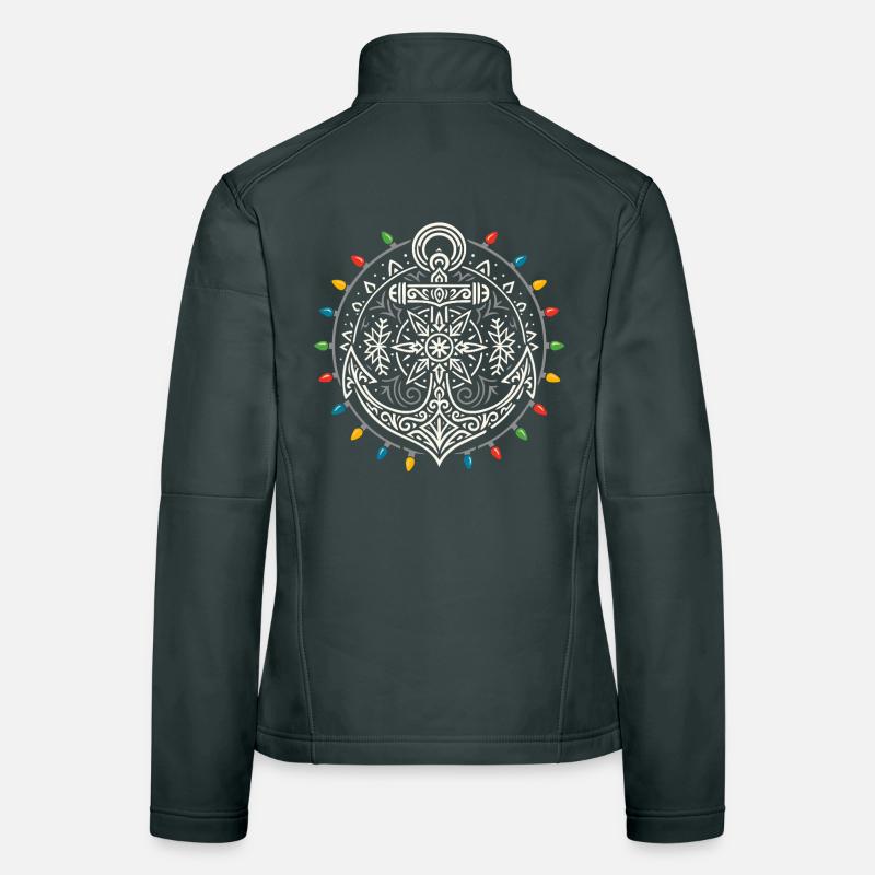 Ancre de Noël Maritime Mandala Lighty Light Veste en tissu softshell Femme