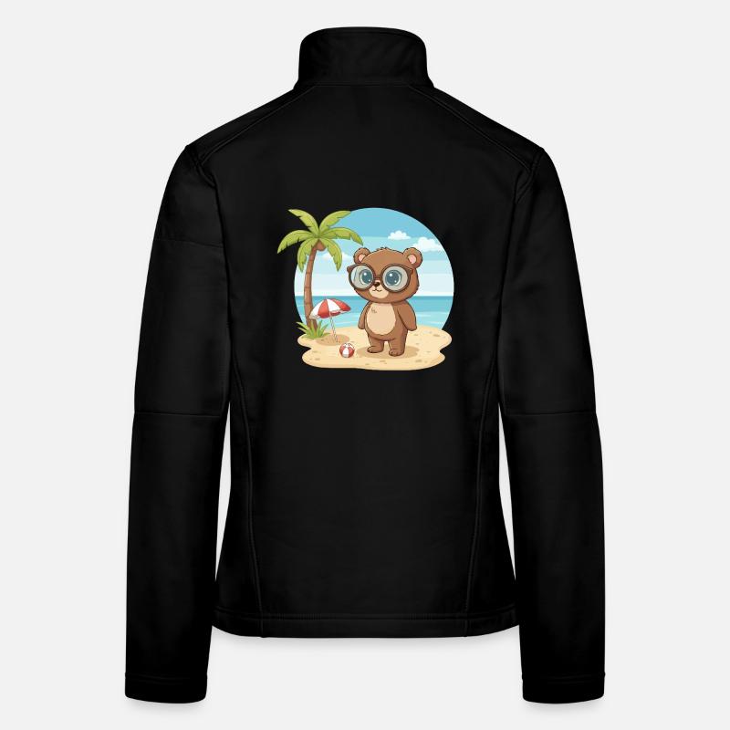 Süßer Bär mit Brille Strand-Sommerurlaub Frauen Softshelljacke