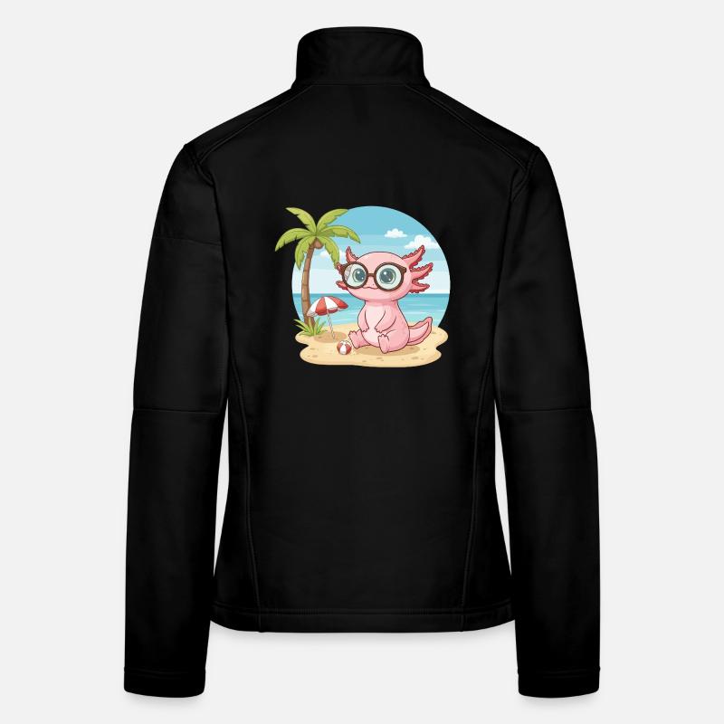 Mignon Axolotl avec des lunettes vacances d’été sur la plage Veste en tissu softshell Femme