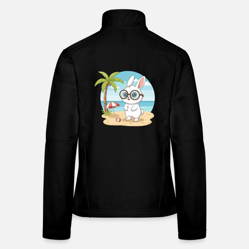 Vacances d’été sur la plage de Mignon avec des lunettes Veste en tissu softshell Femme