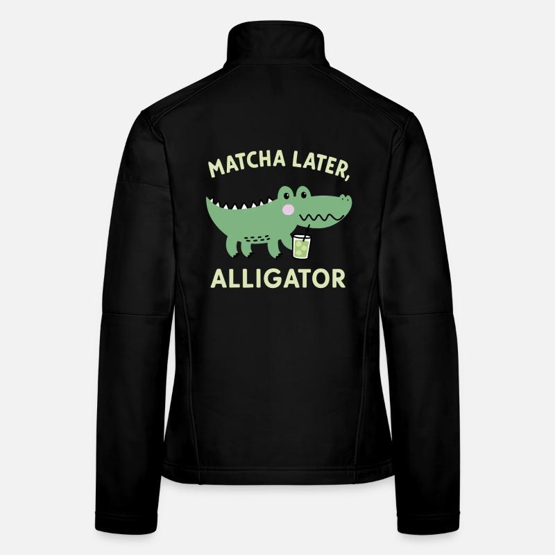 Matcha plus tard, Aligator – Déclaration sur la tendance japonaise du thé Veste en tissu softshell Femme