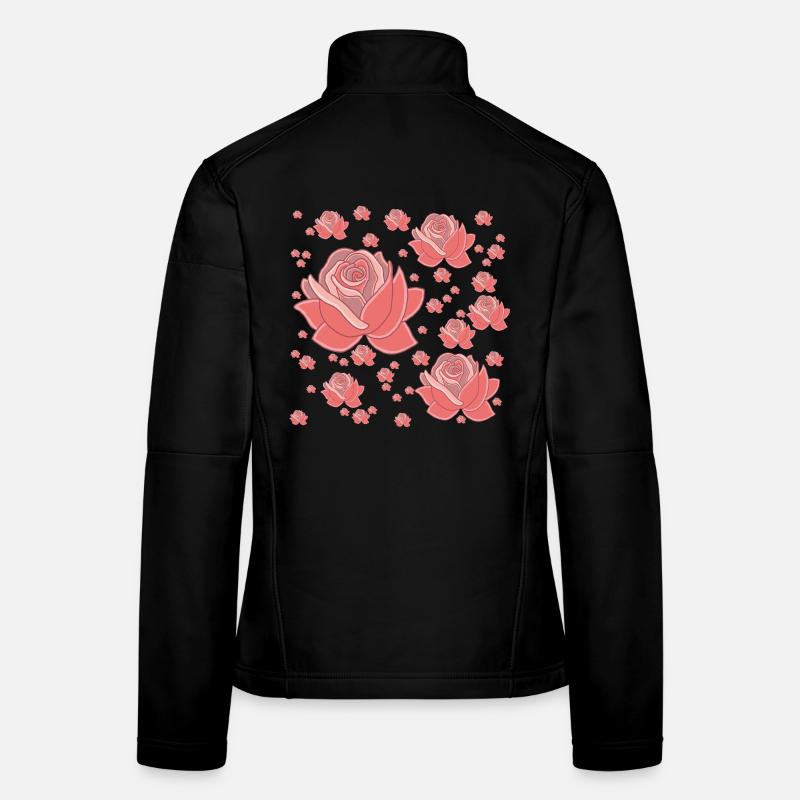 Pluie de roses Veste en tissu softshell Femme