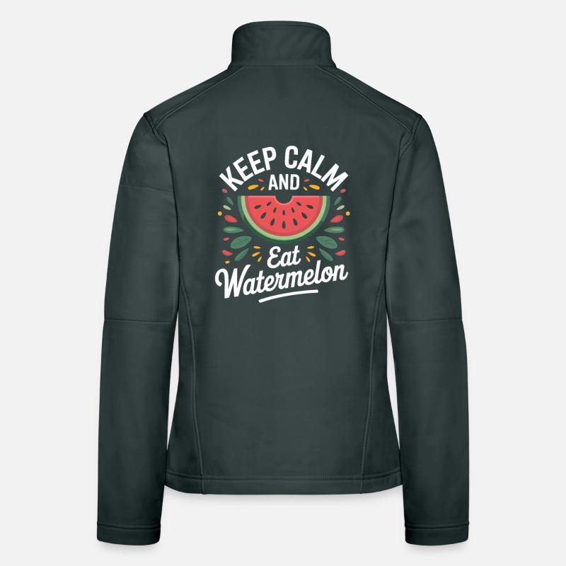 Restez calme et mangez de la pastèque Veste en tissu softshell Femme