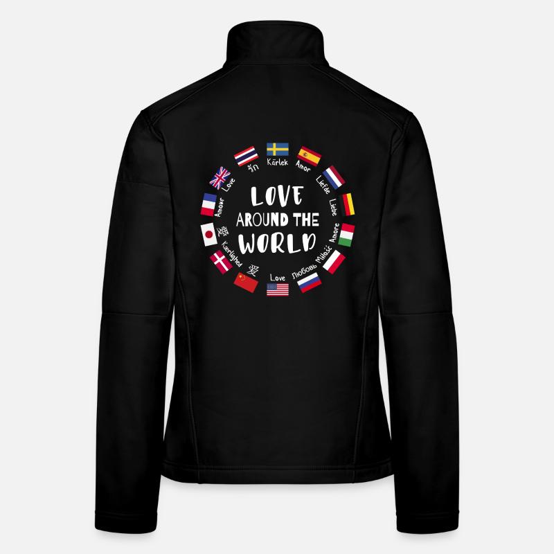Amour du monde entier Langues Veste en tissu softshell Femme