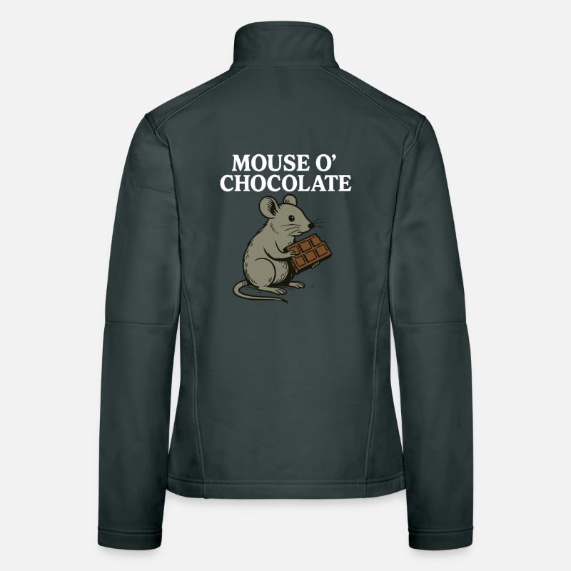 Mouse o’Chocolate Jeu de mots drôle Mouse Veste en tissu softshell Femme