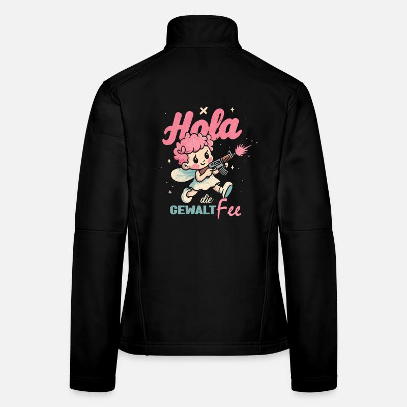 Hallo Gewaltfee - Pinker Engel mit Waffe Frauen Softshelljacke