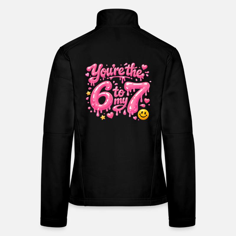 Du bist die 6 zu meiner 7  - Frauen Softshelljacke - Schwarz