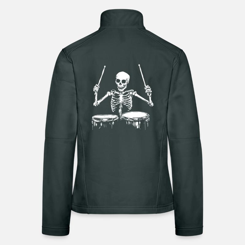 Skeleton Drummer Drums Drummer Drums Women's Softshell Jacket