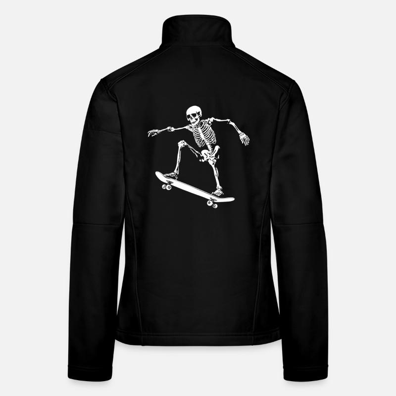 Skateboard Skateboard Skather Drôle Veste en tissu softshell Femme