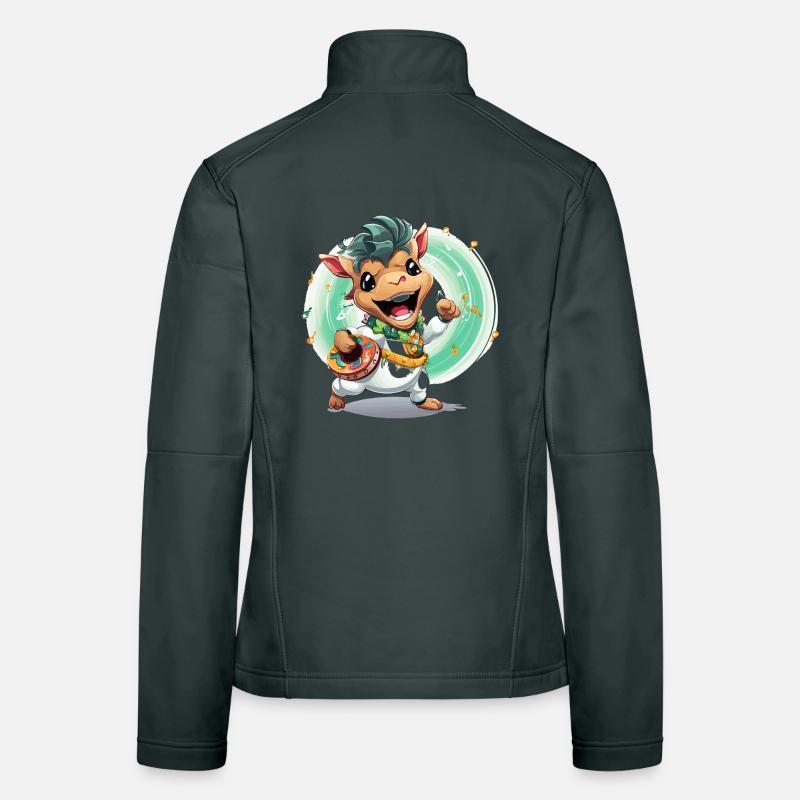 Cow drummers in carnival Women's Softshell Jacket
