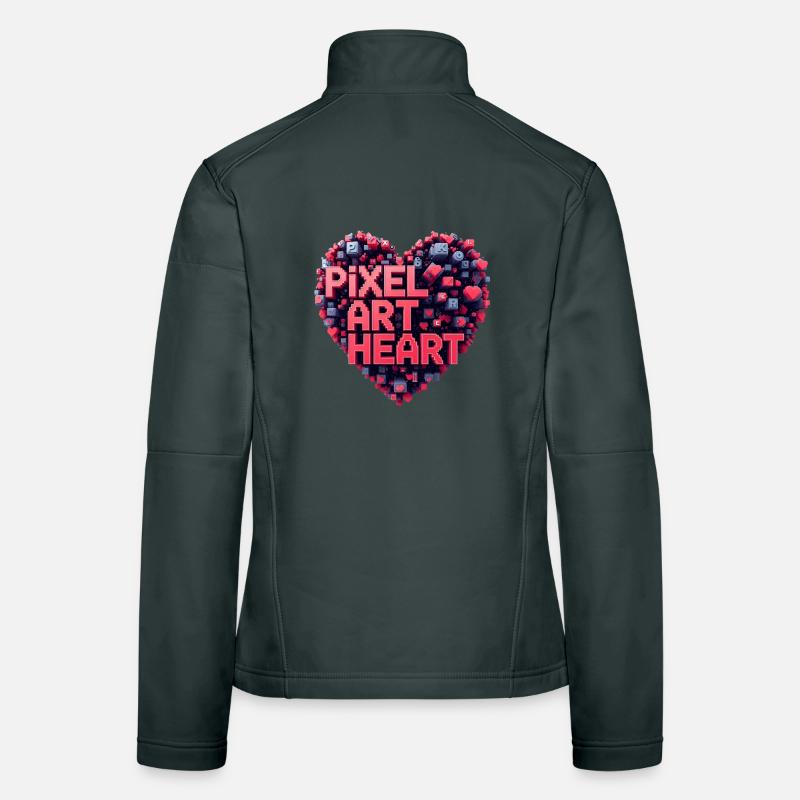 Pixel Art Herz Collage Frauen Softshelljacke