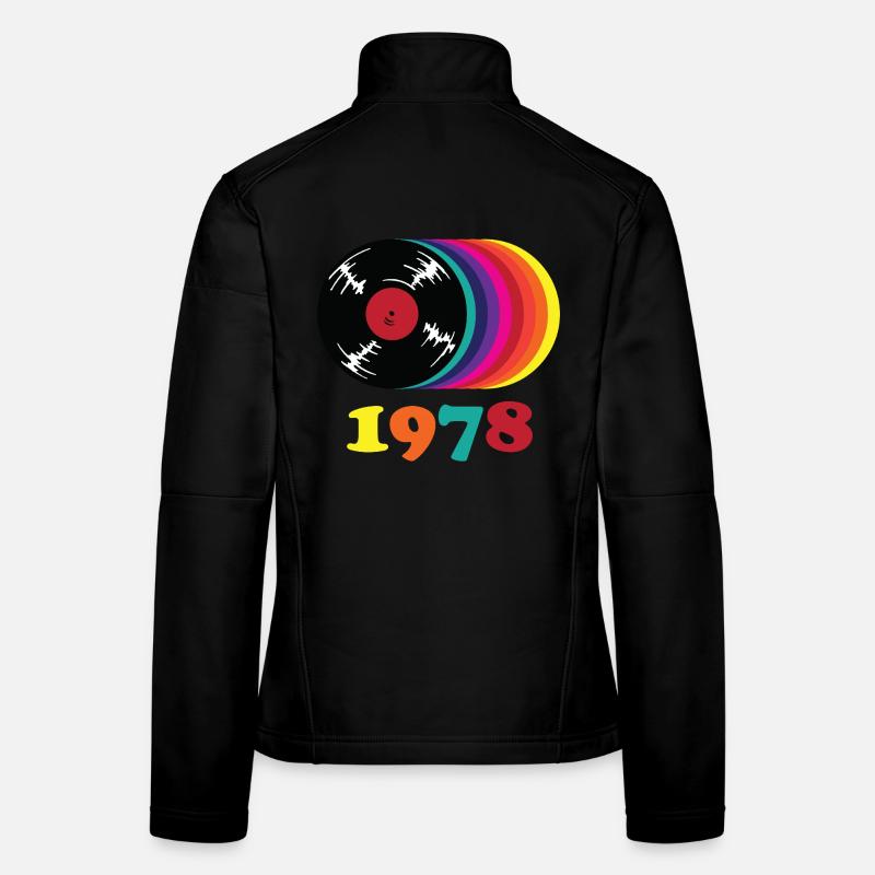 Retro Vinyl Rainbow 1978 Women's Softshell Jacket