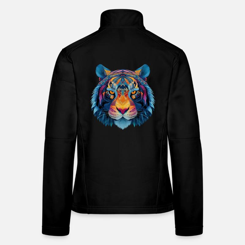 Tiger Kopf Frauen Softshelljacke