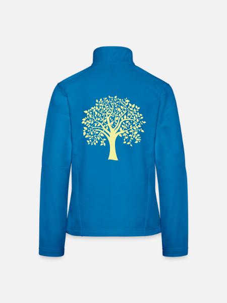 Silhouette jaune d’arbre jumbo imprimé - Veste en tissu softshell Femme - noir - Dos