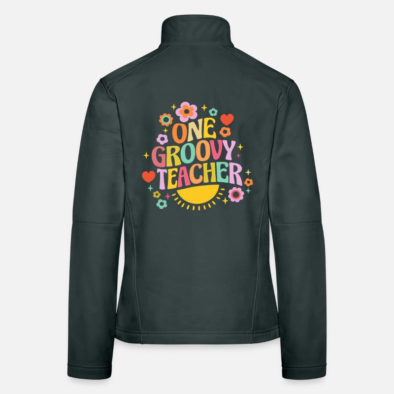 Professeur génial avec un cœur et des fleurs Veste en tissu softshell Femme
