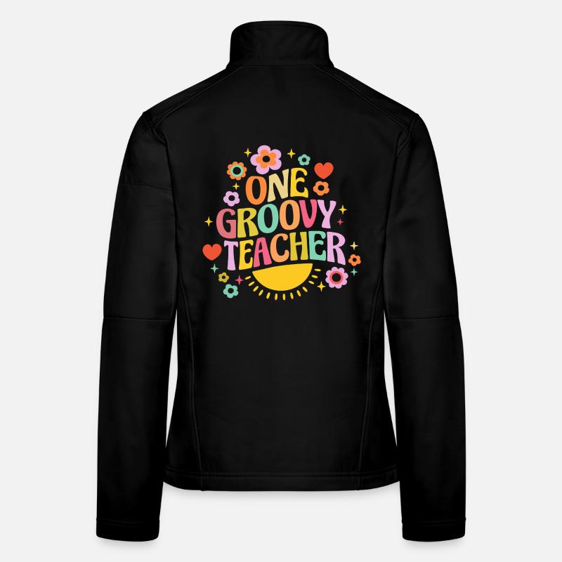 Professeur génial avec un cœur et des fleurs Veste en tissu softshell Femme