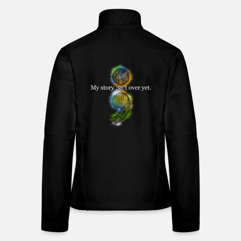 Zentangle semicolon - Women's Softshell Jacket - black