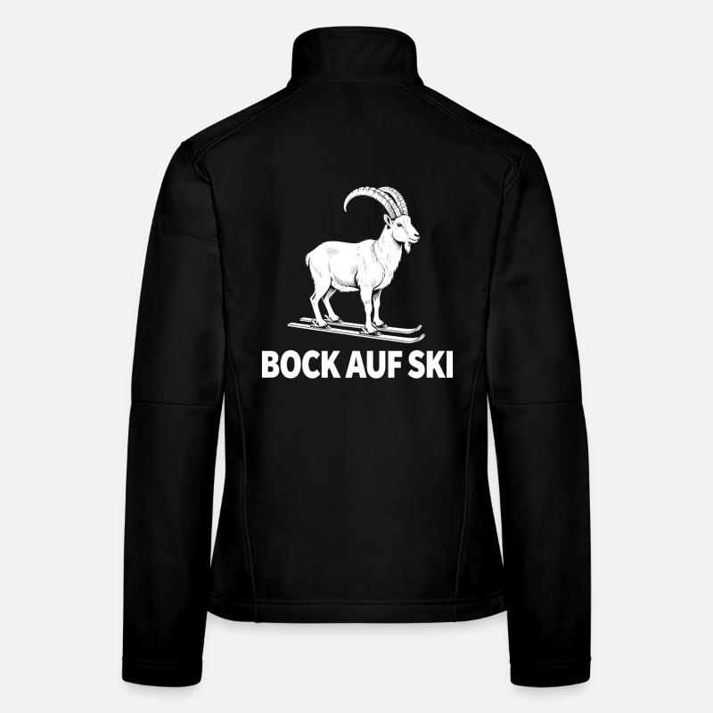 Bock auf Ski Lustiger Steinbock für Skifahrer Frauen Softshelljacke