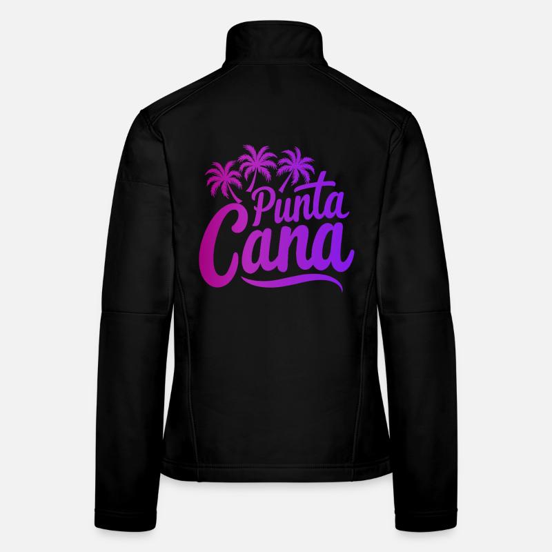 Punta Cana Caribbean Vacation with Palm Trees Women's Softshell Jacket