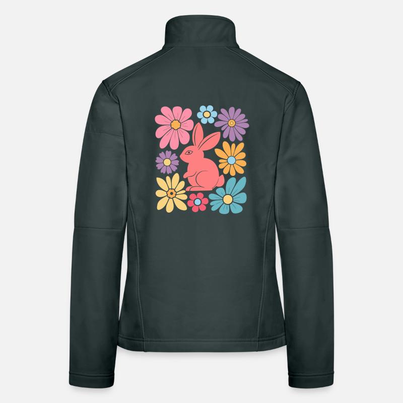 Happy Easter Bunny Boho Women's Softshell Jacket