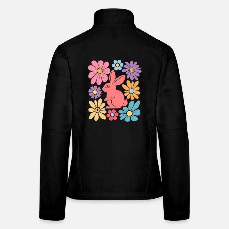 Joyeux lapin de Pâques Boho Veste en tissu softshell Femme