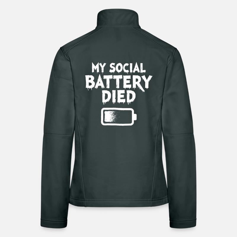 Déclaration d’introverti sur ma batterie sociale est morte Veste en tissu softshell Femme