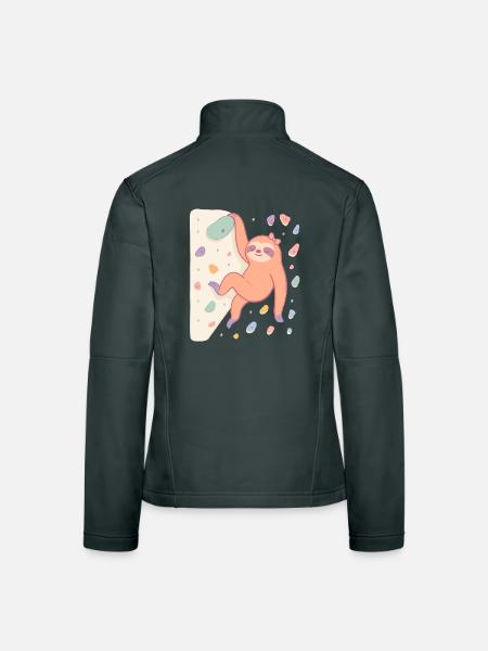 Paresseux de bloc pour femmes et passionnés d’escalade - Veste en tissu softshell Femme - noir - Dos