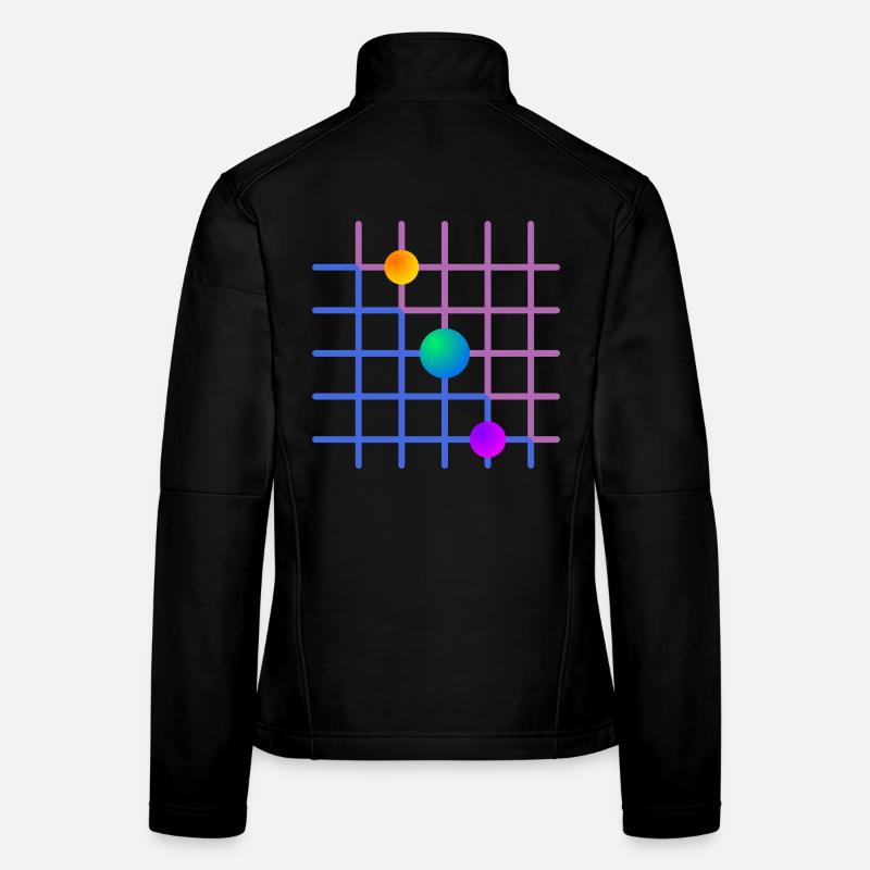 Gradient Grid with Paint Balls Women's Softshell Jacket