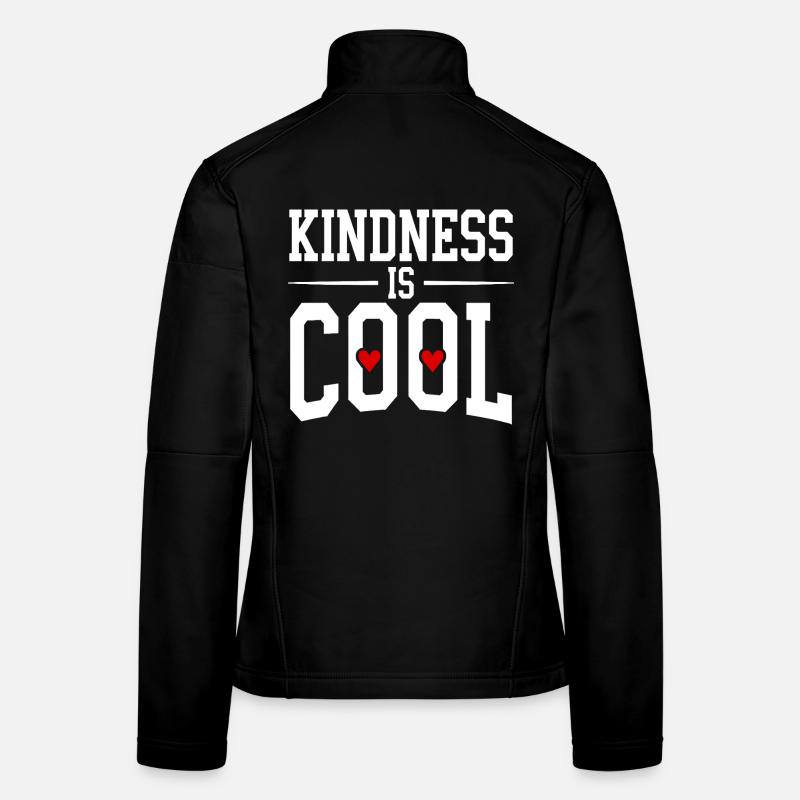Kindness is Cool Statement mit Herz Symbolen Frauen Softshelljacke
