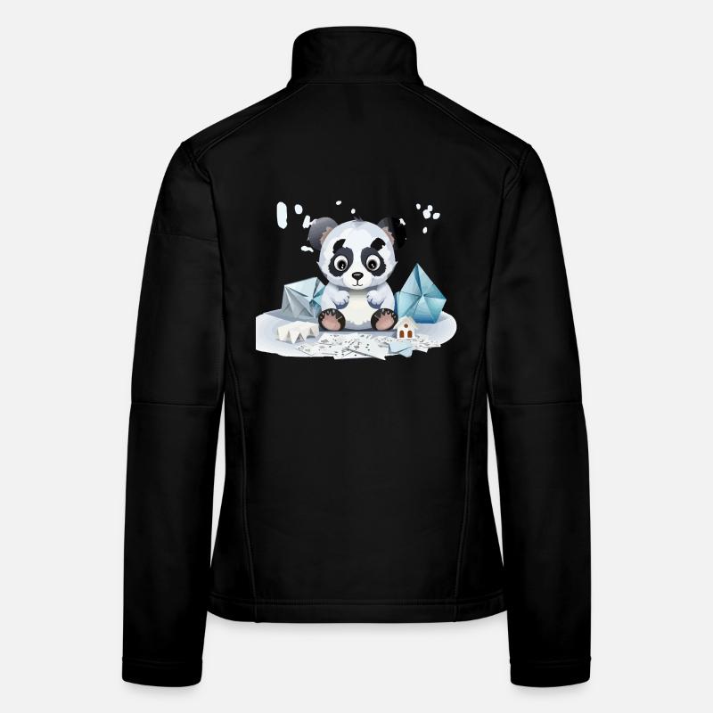 Panda câlin dans le trésor de glace Veste en tissu softshell Femme