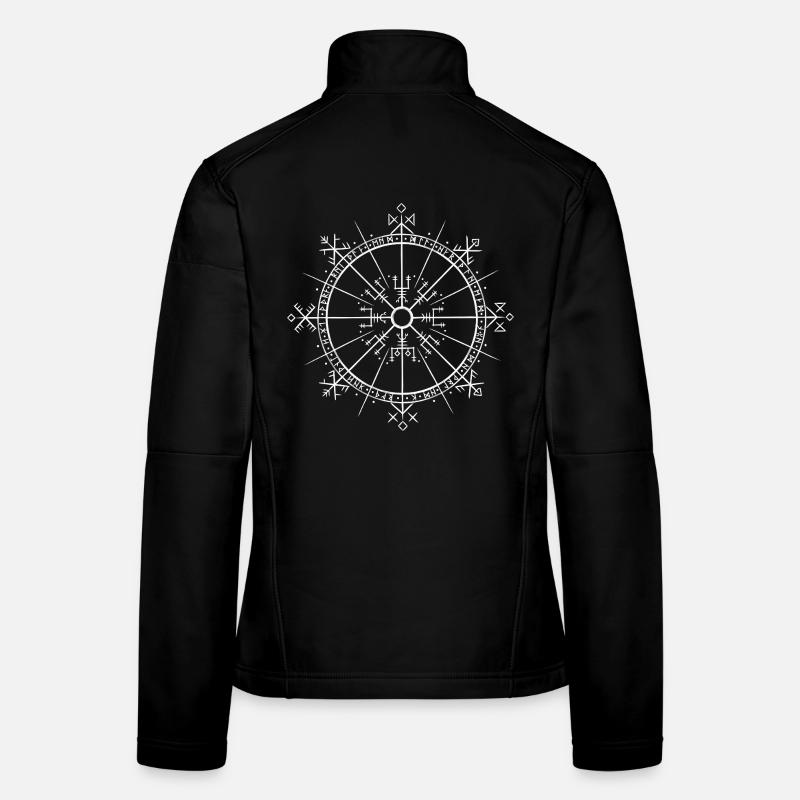 Vegvisir 9 Worlds Runes - Vikings germaniques Veste en tissu softshell Femme