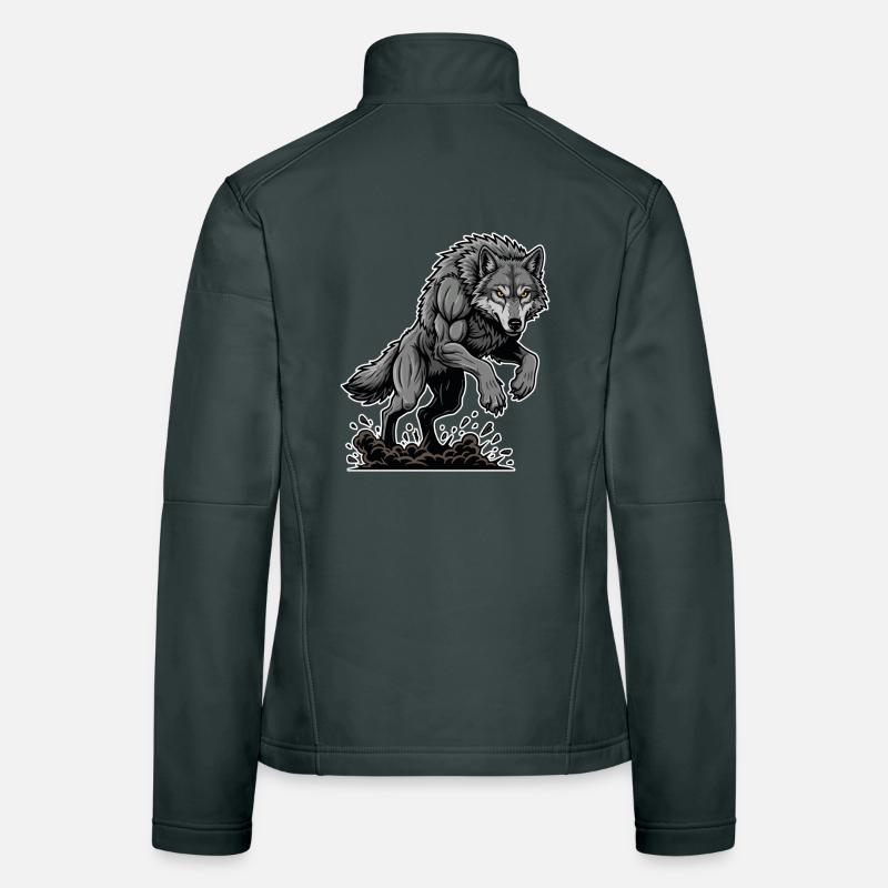Werewolf Mighty Racing Mascot Wolf Women's Softshell Jacket